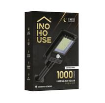 Holofote Solar Refletor 2 ANOS GARANTIA Autonomo 1000lm Premium Ip65 Preta Até 2 Noites Autonomia - INOHOUSE