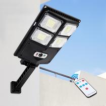 Holofote Solar Refletor Poste 3000 Lumens Luminaria Autonoma Controle remoto Preta IP65