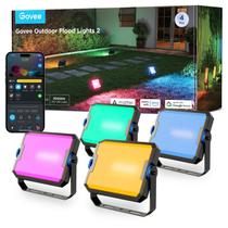Holofotes externos Govee RGBIC Warm Cold White LED, pacote com 4 Holofotes externos Govee RGBIC Warm Cold White LED, pacote com 4