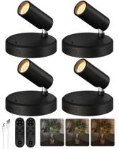 Holofotes EZVALO Indoor com controle remoto recarregável de 5500mAh, pacote com 4