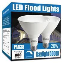 Holofotes LED Gonhom Par38 20W 5000K reguláveis, pacote com 2