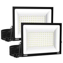 Holofotes LED Zelvia 100W 10000lm IP66 à prova d'água - pacote com 2