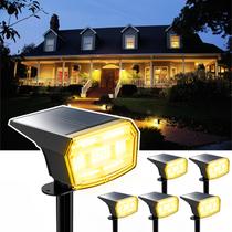 Holofotes solares HIBOITEC 59LED impermeáveis, pacote com 6 unidades, branco quente Holofotes solares HIBOITEC 59LED impermeáveis, pacote com 6 unidades, branco quente