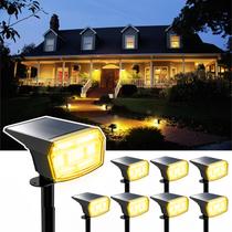 Holofotes solares HIBOITEC 59LED impermeáveis, pacote com 8 unidades, branco quente Holofotes solares HIBOITEC 59LED impermeáveis, pacote com 8 unidades, branco quente
