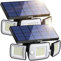 Holofotes solares intelamp, pacote com 2 unidades de 6000mAh 1200LM com sensor
