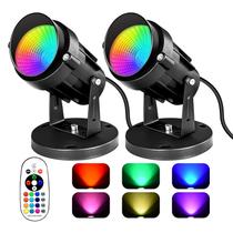 Holofotes Suifazy RGBW para uso interno, 16 cores, 2 unidades