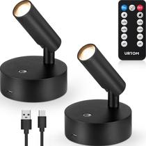 Holofotes URTOM LED sem fio, internos, recarregáveis com 2 unidades remotas