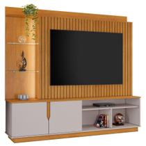 Home Amparo com Painel Ripado e LED TV até 60 Polegadas Cinamomo Off White