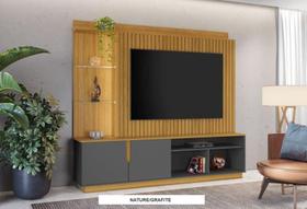 Home Amparo Para Tv Até 60" JCM Movelaria - Nature/Grafite Home Amparo Para Tv Até 60" JCM Movelaria - Nature/Grafite