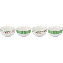 HOME&ampCO DELICATA TIGELA 7x14x14cm 500ml BONECHINA VERDE 4PÇ - HOME&CO