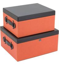 HOME&CO LOLYTTE CAIXA ORGANIZADORA 17x35x29cm SINTÉTICO LARANJA 2PÇ HOME&CO LOLYTTE CAIXA ORGANIZADORA 17x35x29cm SINTÉTICO LARANJA 2PÇ