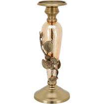 HOME&ampCO SANCTUR CASTIÇAL 32x12x12cm METAL DOURADO LUSTRADO