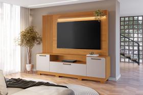 Home apego 3 gavetas e luminárias em led ideal para tv até 65''