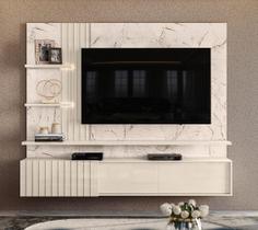 Home Bancada Suspensa Atena com 3 Portas Deslizantes Calacata Off White Madetec