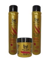 Home Care Desmaia Cabelo Kit com Shampoo + Condicionador 500ml + Máscara 250g Well Hair