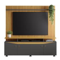 Home Conceito com Painel Ripado para TV até 65 Polegadas Nature Grafite - JCM Movelaria