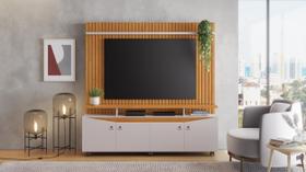 Home Conceito com Painel Ripado TV até 65 Polegadas Cinamomo Off White JCM Movelaria