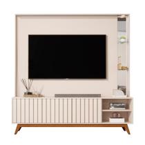 Home Estante Açaí 1.8 com LED Sala para TV até 75" e Espelho