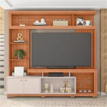 Home Estante Rio 210cm TV até 65 com Prateleiras MDP/HDF Freijó/OffWhite G11 - Gran Belo