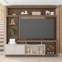 Home Estante Rio 210cm TV até 65 com Prateleiras MDP/HDF Nogueira/OffWhite G11 - Gran Belo