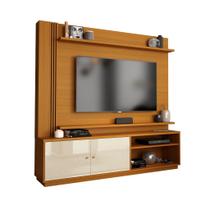 Home Estante RO 1.80m Para TV Até 65'' Polegadas Com Rodízios Cor Cedro / Off White