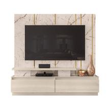 Home Estante Tellus para TV 75" com Gavetas Calacata/ Off White - Bela Móveis