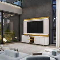 Home Estante TV 75" Ahri Ripado Canelado 4 Portas com Amortecimento Bali/Cedro G18 - Gran Belo