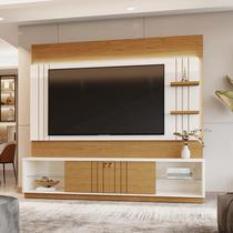 Home Guaíba 2,00m Led TVs 65'' Nichos Porta de correr Prateleira Vidro - Off White / Amendoa Home Guaíba 2,00m Led TVs 65'' Nichos Porta de correr Prateleira Vidro - Off White / Amendoa