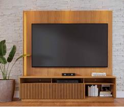 Home Jordão 200cm Para TV de Até 75 Polegadas 2 Portas de Corre Ripada - Freijó Colibri