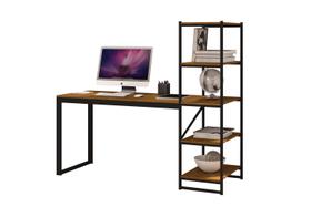 Home Office Com Prateleiras Innovare Preto/ Canela