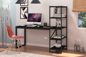 Home Office Com Prateleiras Innovare Preto/ Preto