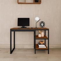 Home Office Slim c/ Prateleiras Práticas MDF Canela Rustico