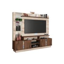 Home p/ TV até 55 Pol Munique c/ 4 Portas e Nichos Rústico/Café - Permóbili