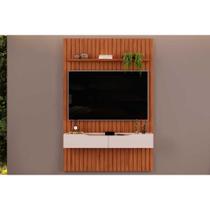 Home p/ TV até 55 Pol Pratic Ripado c/ 2 Gavetas 143x240cm Freijó/Off White - DJ Móveis