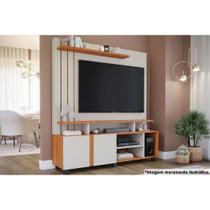 Home p/TV até 55 Pol Valência 100% MDF c/Rodízios 160x135cm Off White/Cinamomo - Permóbili