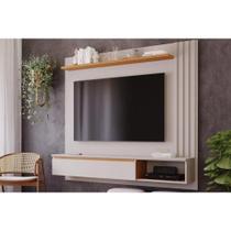 Home p/TV até 60 Polegadas Panama Plus Ripado c/ Prateleira 162x157cm Off White/Nature - Permóbili
