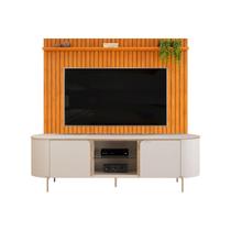 Home p/ TV até 65 Pol Pratic / Adele Ripado c/ Portas e Nichos 223x240cm Cedro/Bali - DJ Móveis