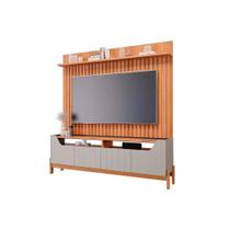 Home p/ TV até 70 Pol Moema/Maragogi Ripado c/ 4 Portas e Pés 180x197cm Off White/Nature - Permóbili Home p/ TV até 70 Pol Moema/Maragogi Ripado c/ 4 Portas e Pés 180x197cm Off White/Nature - Permóbili