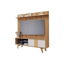 Home p/ TV até 70 Pol Paraty/Trend Ripado 100% MDF c/ 1 Porta 180x127cm Nature/Off White - Permóbili