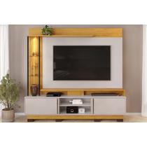 Home p/ TV até 70 Polegadas Martino c/ Prateleira Nichos e Pés 200x190cm Cedro/Bali - DJ Móveis