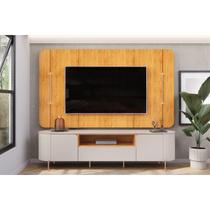 Home p/ TV até 75 Pol Areta c/ Led e Nicho 218x189cm Cedro/Bali - DJ Móveis