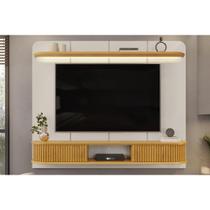 Home p/ TV até 75 Pol Capri c/ Led e 2 Portas 215x170cm Bali/Cedro - DJ Móveis