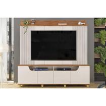 Home p/ TV até 75 Pol Gama c/ 4 Porta 199x188cm Off White/Freijó - DJ Móveis