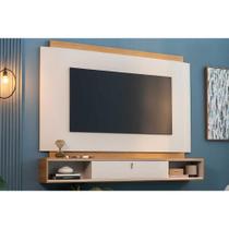 Home p/ TV até 75 Pol Havana c/ 1 Porta e 2 Nichos 200x163cm Tauari/Off White Fosco - Linea Brasil