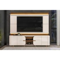 Home p/ TV até 75 Pol Lord c/ 4 Porta 240x200cm Off White/Freijó - DJ Móveis