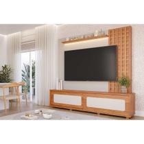 Home p/ TV até 84 Pol Marrocos 2.3 Ripado c/ Led e 2 Portas de Correr c/ Tela Sintética 212,5x228cm Cinamomo/Off White - Permóbili Home p/ TV até 84 Pol Marrocos 2.3 Ripado c/ Led e 2 Portas de Correr c/ Tela Sintética 212,5x228cm Cinamomo/Off White - Permóbili