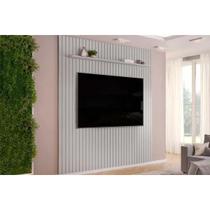 Home p/ TV até 85 Pol Pratic Ripado c/ 1 Prateleira 250x240cm Bali - DJ Móveis Home p/ TV até 85 Pol Pratic Ripado c/ 1 Prateleira 250x240cm Bali - DJ Móveis