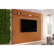 Home p/ TV até 85 Pol Pratic Ripado c/ 1 Prateleira 275x240cm Freijo - DJ Móveis Home p/ TV até 85 Pol Pratic Ripado c/ 1 Prateleira 275x240cm Freijo - DJ Móveis
