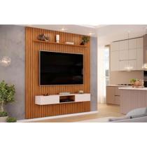 Home p/ TV Trento 230x240cm Freijo/Off White - DJ Móveis