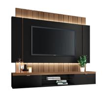 Home Painel Suspenso Katerina Para Tv 55 Polegadas 180x158-Preto-Castanho-EdeCasaMoveis